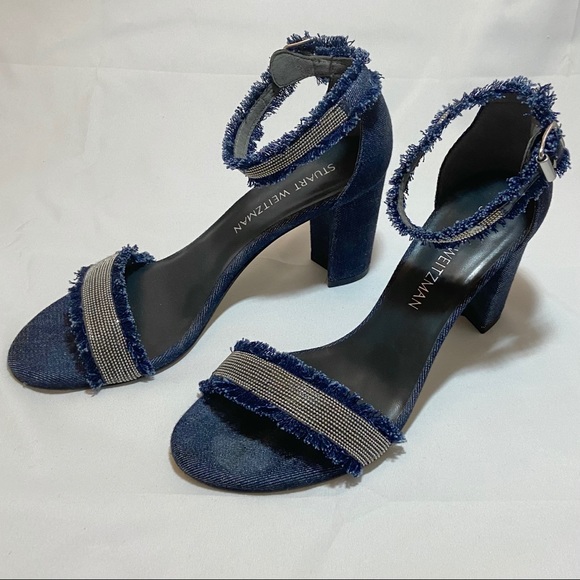Stuart Weitzman Denim Chaingang Sandals - Picture 6 of 15